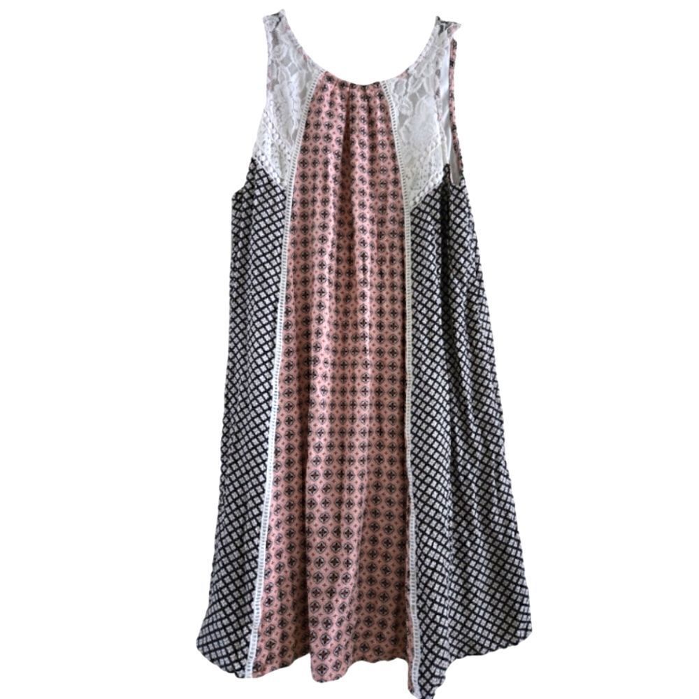 EC TAYLOR & SAGE BOHO LINED MINI DRESS SZ.M